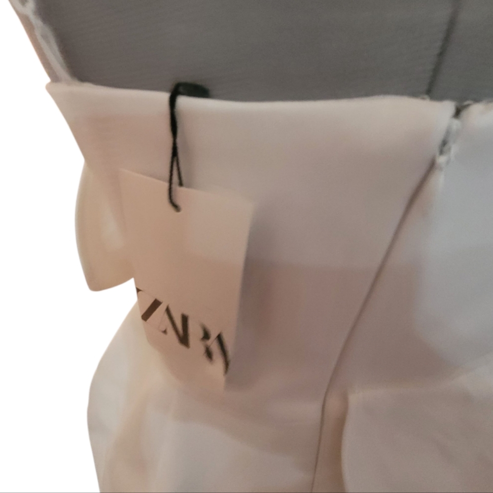 Zara White Ruffled Mini Dress - Picture 11 of 12
